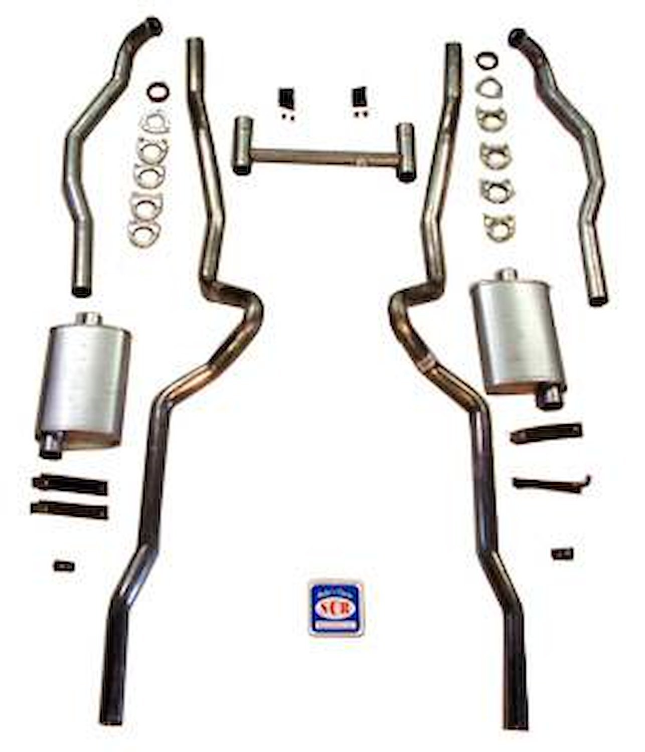 63031-P Dual Turbo Exhaust System, 1955-1957 Chevrolet Full-Size, 2-1/2 in.