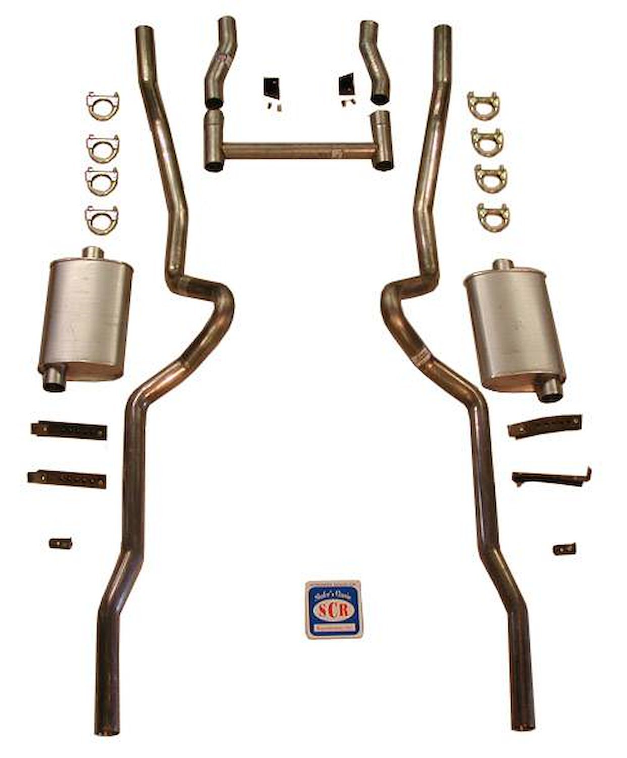 63038-P Dual Turbo Exhaust System, 1955-1957 Chevrolet Full-Size, 2-1/2 in.