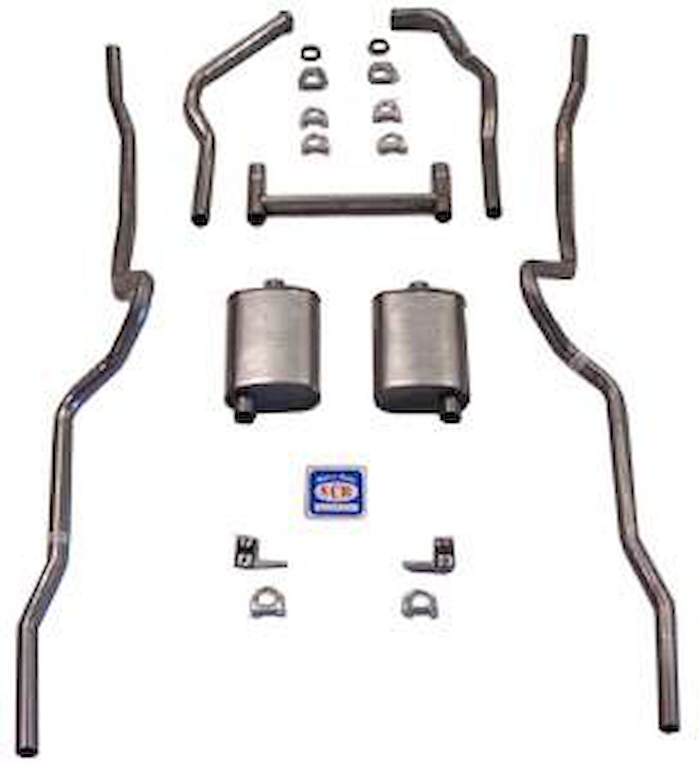 63039S 1955-1957 Chevrolet Full-Size 2 in. Dual Turbo Exhaust System, 304 Stainless Steel