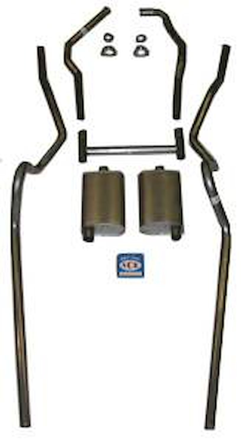 63040S 1955-1957 Chevrolet Full-Size 2 in. Dual Turbo Exhaust System, 304 Stainless Steel