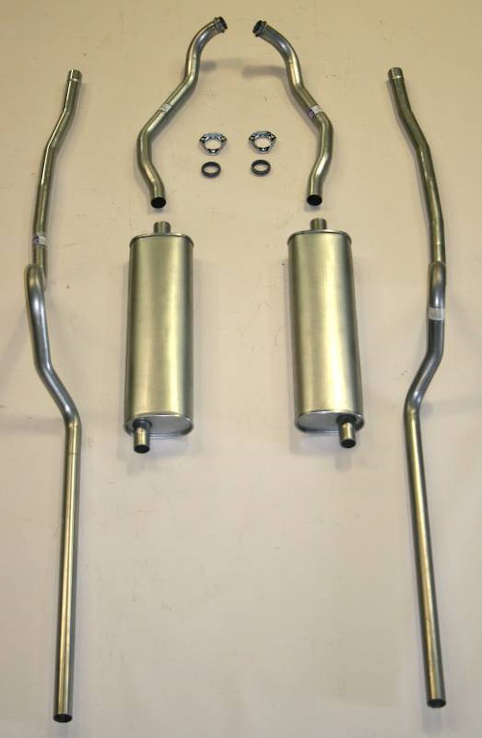 63047S-M 1955 Chevrolet Full-Size 8-cyl Dual Exhaust System, 304 Stainless Steel, Modified