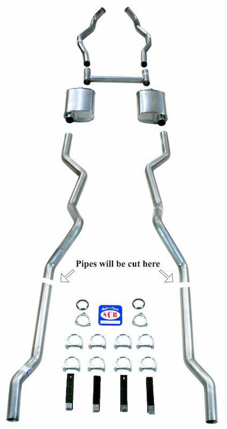63077S 1955-1957 Chevrolet Full-Size Exhaust System, 304 Stainless Steel