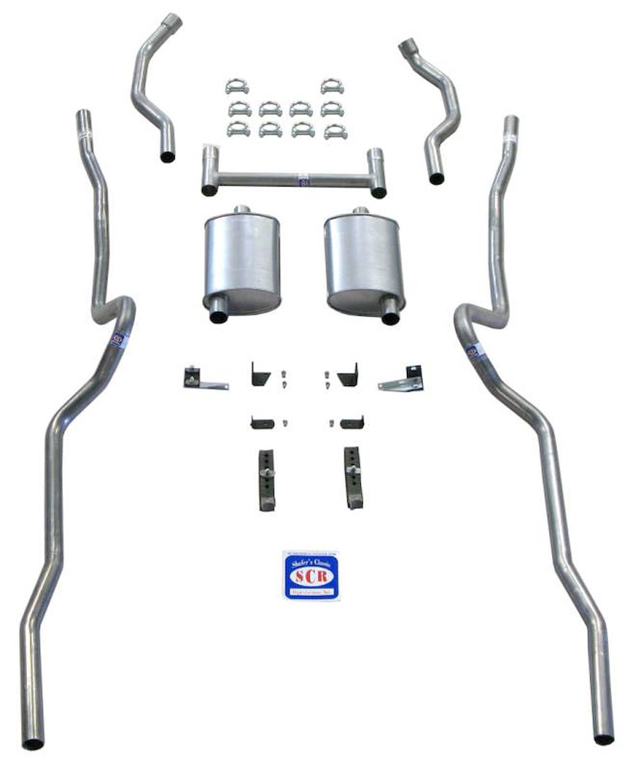63093S 1955-1957 Chevrolet Full-Size 2 in. Dual Turbo Exhaust System, 304 Stainless Steel