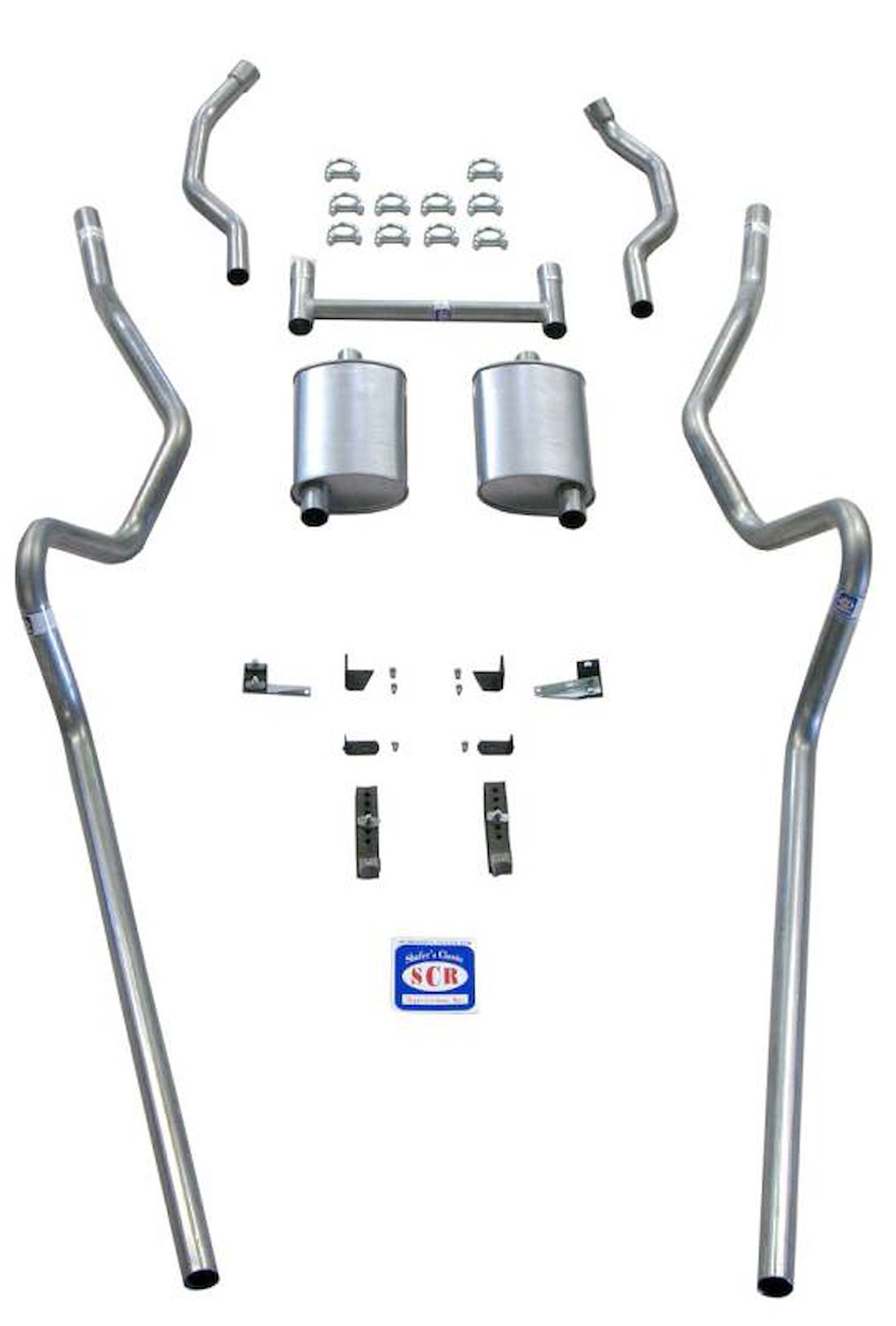 63095S 1955-1957 Chevrolet Full-Size 2 in. Dual Turbo Exhaust System, 304 Stainless Steel