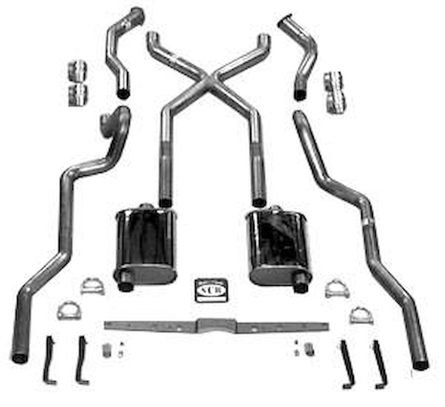 63097 1955-1957 Chevrolet Full-Size LS Series X system 2-1/2 in. Turbo Exhaust System
