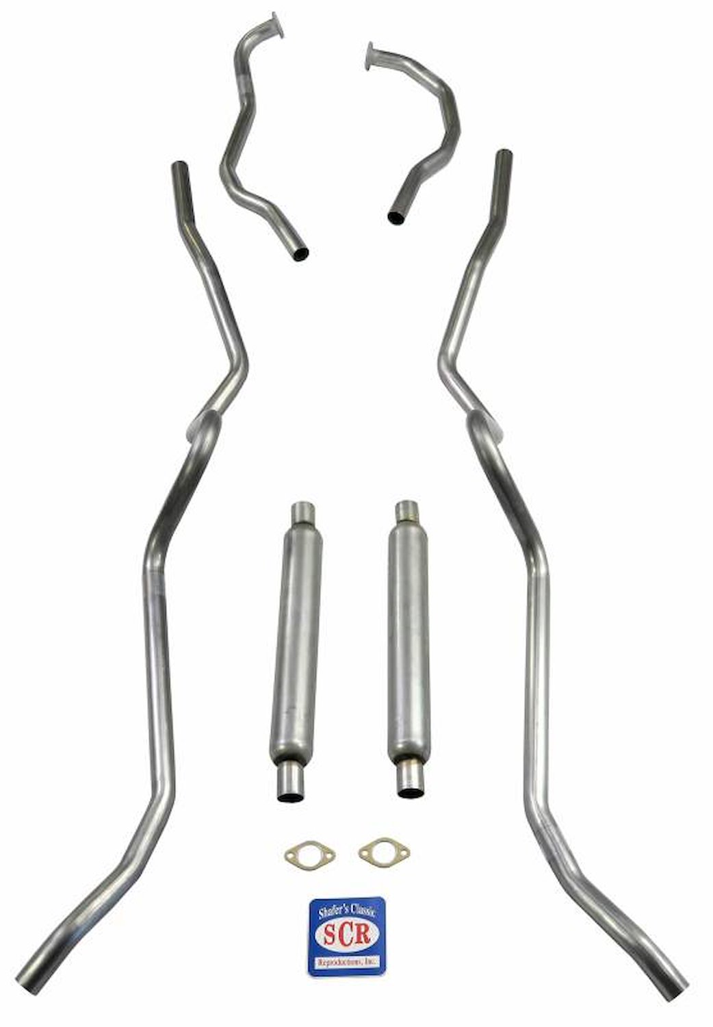 63100S 1956 Chevrolet Full-Size 2 in. Dual 8-cyl SW Exhaust System, 304 Stainless Steel