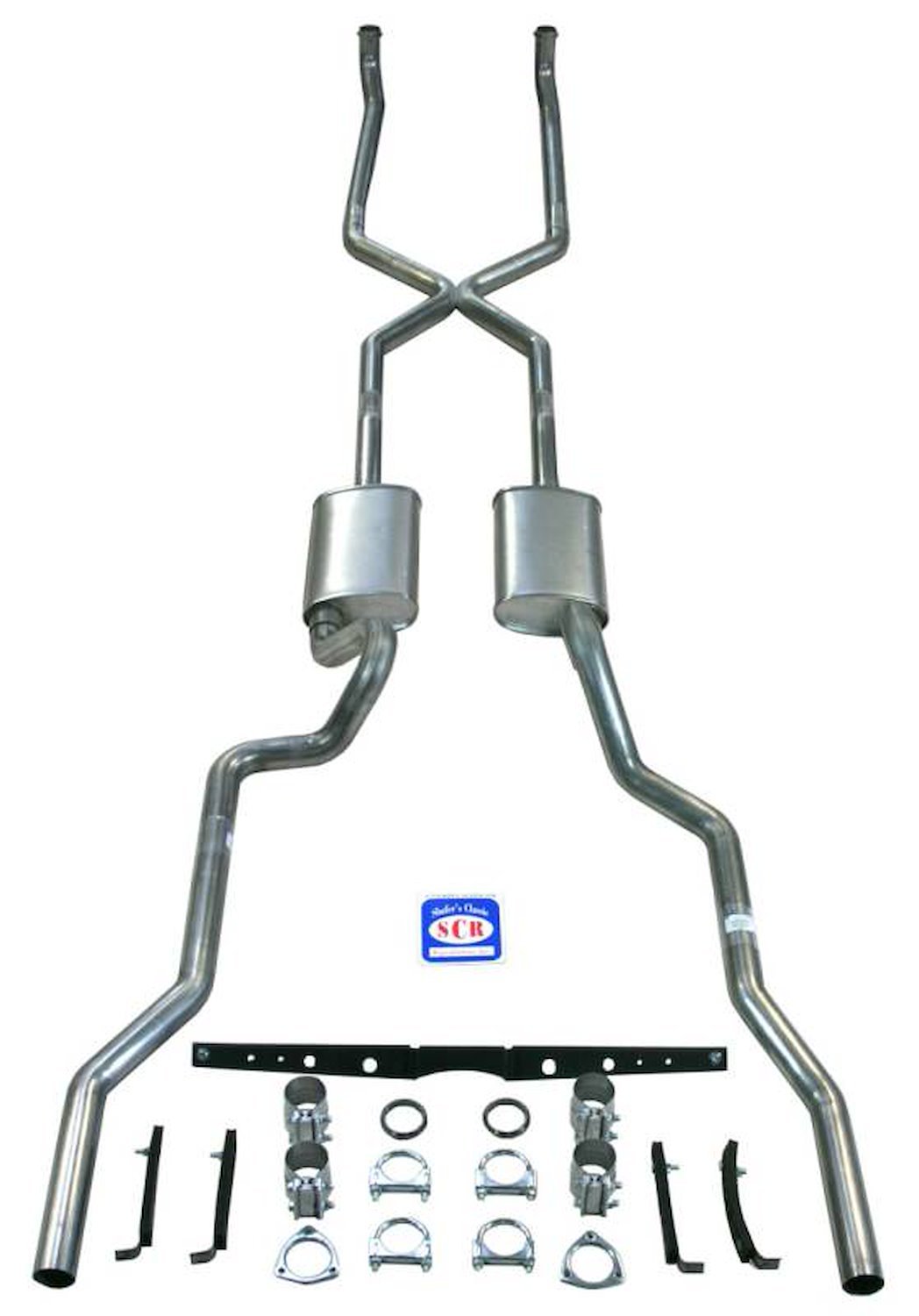 63112-R X-Style Exhaust System, 1955-1957 Chevrolet Full-Size, 2-1/2 in.