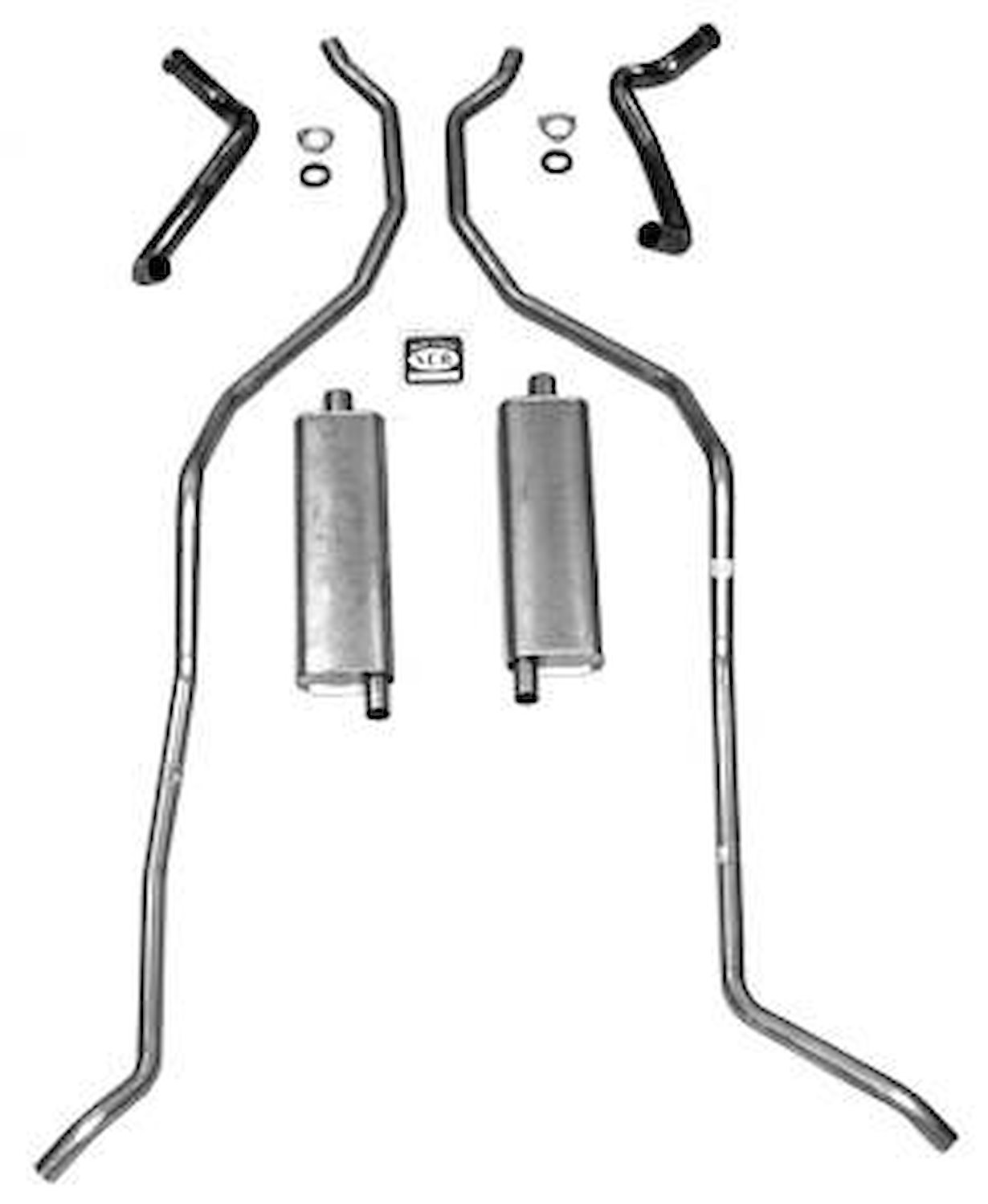 73013S 1959 Chevrolet Full-Size Exhaust System 348 Hi-Performance w/ 2-1/2 in. Dual Exhaust, 304 Stainless Steel