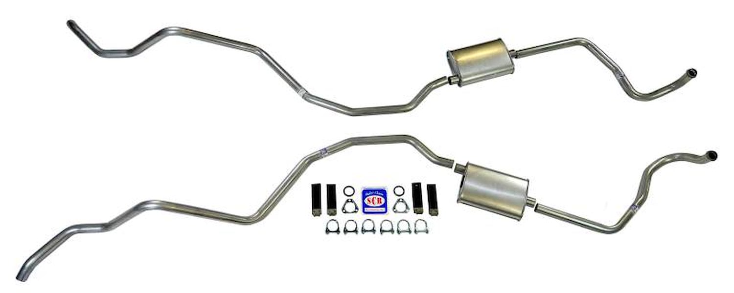 73016S 1960-1964 Chevrolet Full-Size Exhaust System 2 in. Dual Turbo, 304 Stainless Steel