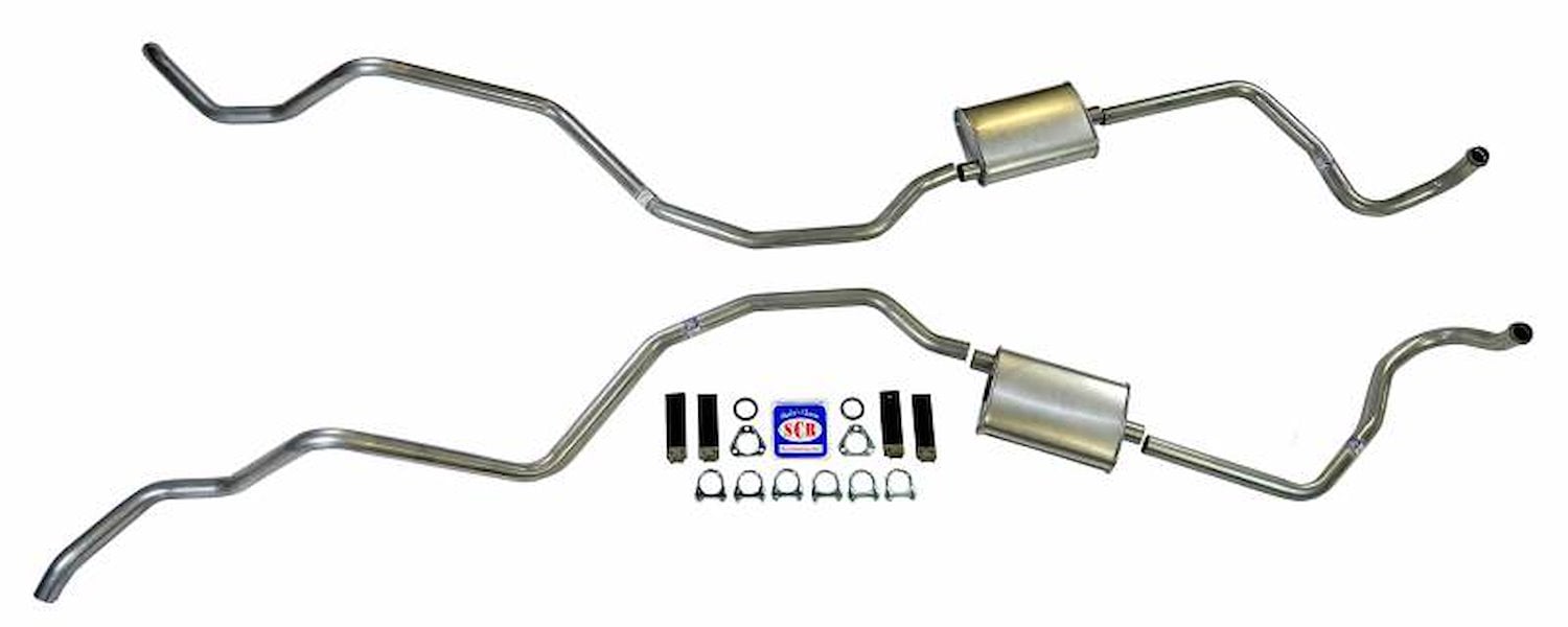 73017S 1960-1964 Chevrolet Full-Size Exhaust System 2 in. Dual Turbo, 304 Stainless Steel
