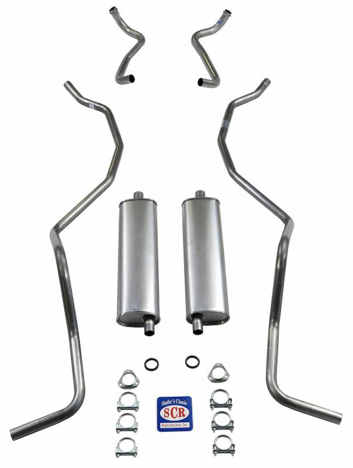 73034S 1960-1961 SW 8-cyl 348 Dual Exhaust & 1960 El Camino Exhaust System, 304 Stainless Steel