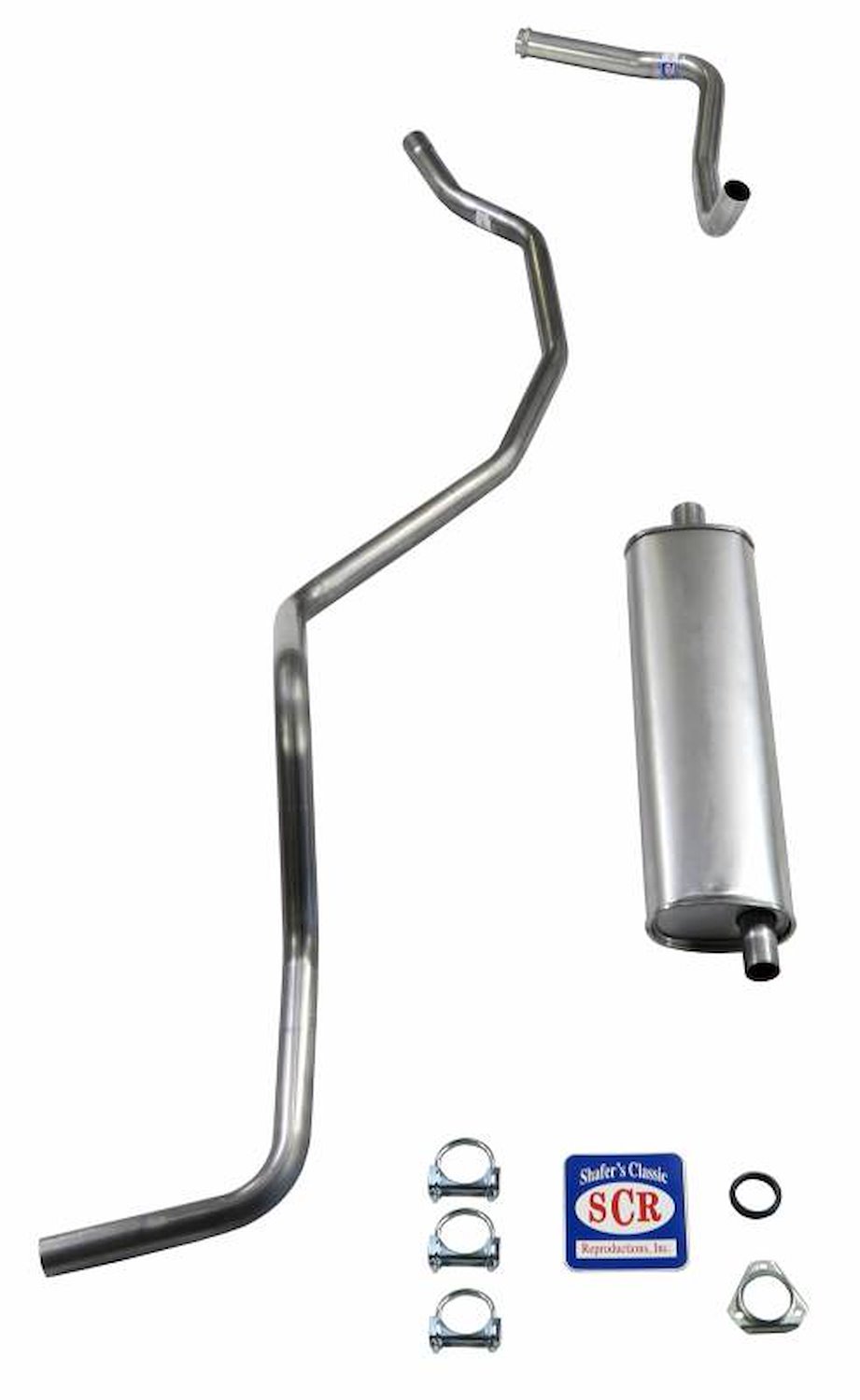 73038S 1960-1962 SW 6-cyl Single Exhaust & 1960 El Camino Exhaust System, 304 Stainless Steel