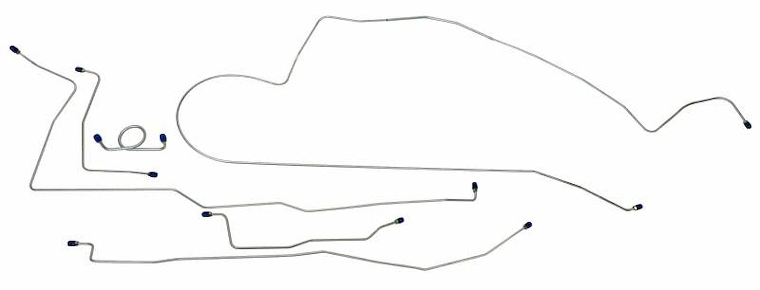 MBLK07S 1966 Ford Mustang Complete Brake Line Set [Stainless Steel]