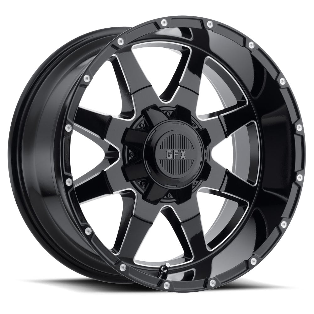 G-FX T12 790-8165-12 GBM TR-12 Wheel [Size: 17" x 9"] Finish: Gloss Black Milled