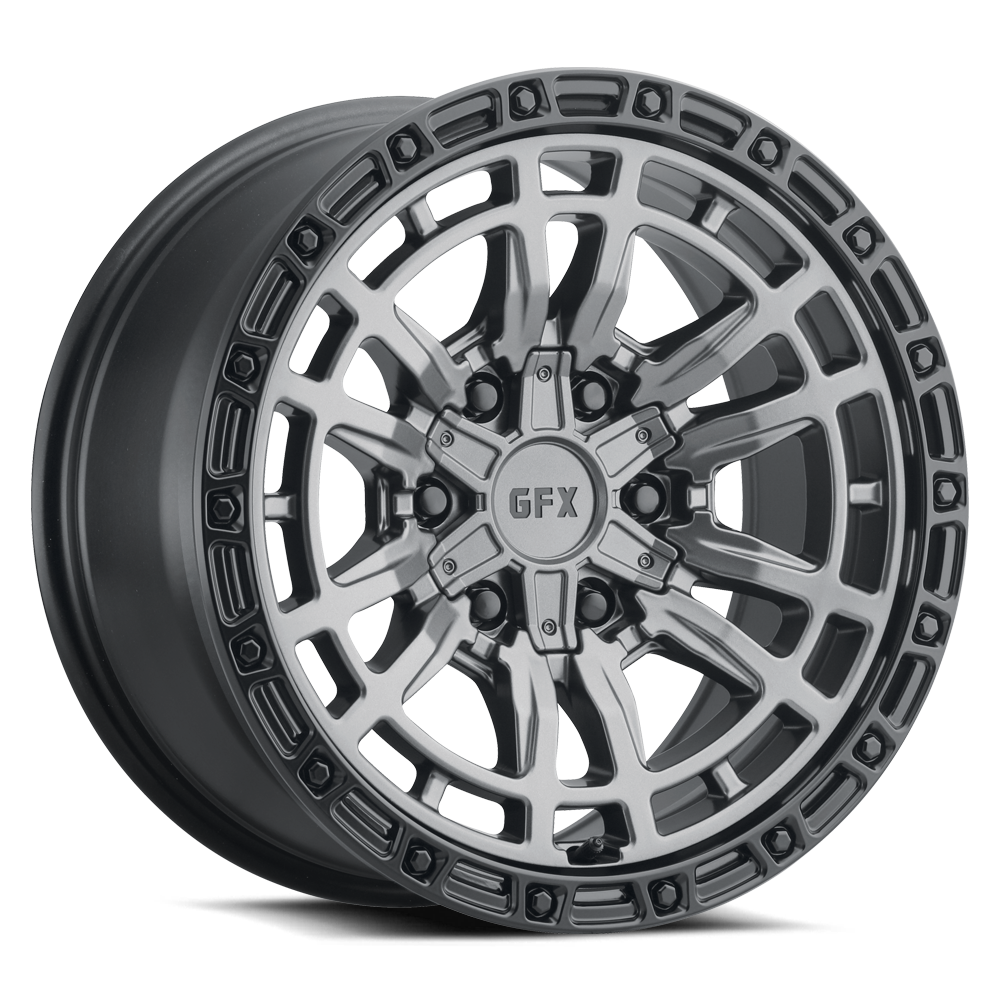 G-FX T24 890-6009-12 GRB TR-24 Wheel [Size: 18" x 9"] Finish: Matte Grey w/Matte Black Lip