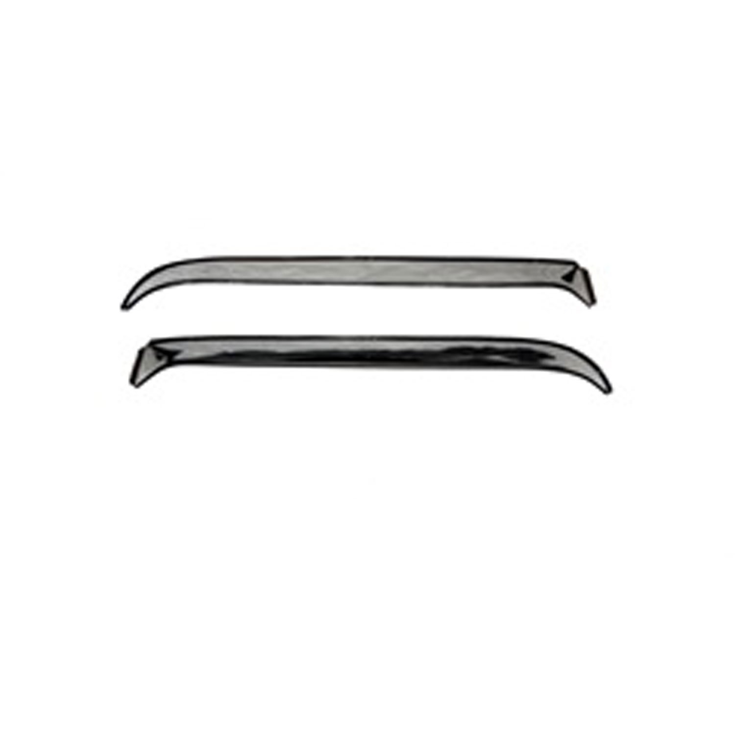 87-04 Peterbilt 320 357 359 362 372 375 376 377 378 379 Ventshade - 2Pc Stainless Window No Color