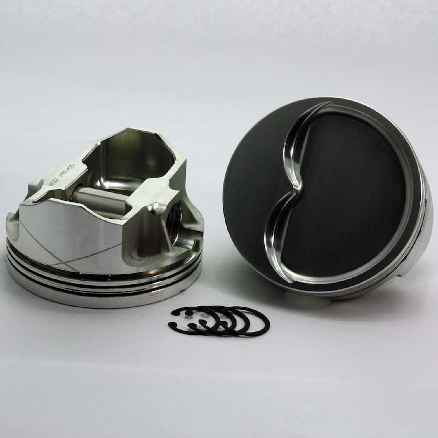 8717-4000 E-Series Dish Top Piston Set for 1955-2004 Small Block Chevy, 4 in. Bore, -18cc Volume [Stroker]