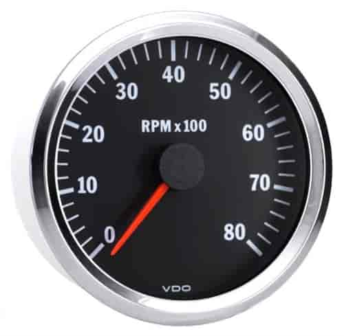 Vision Chrome 8 000 RPM 4 Tachometer 12V