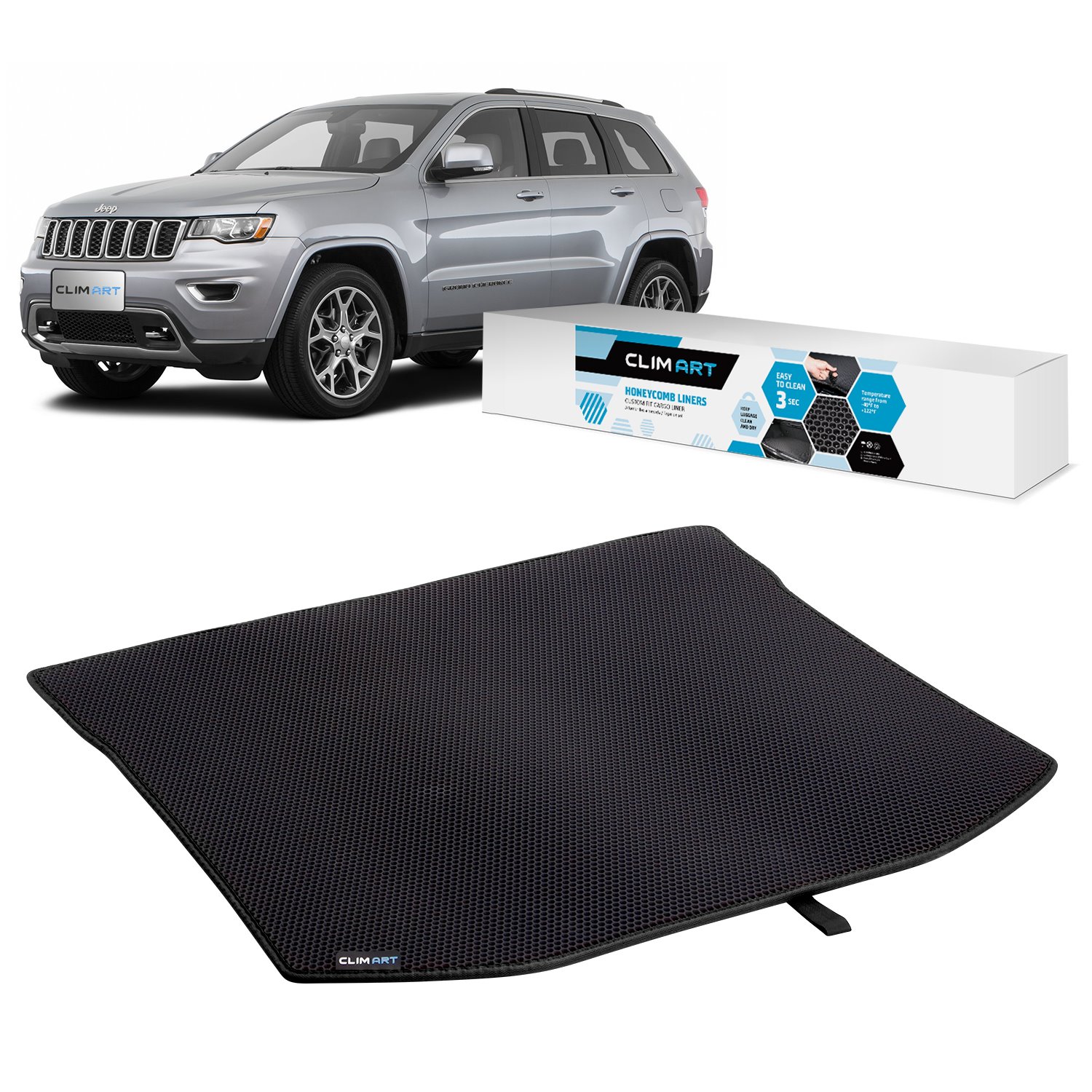 CLIM ART Honeycomb Custom Fit Cargo Liner for 2011-2021 Jeep Grand Cherokee