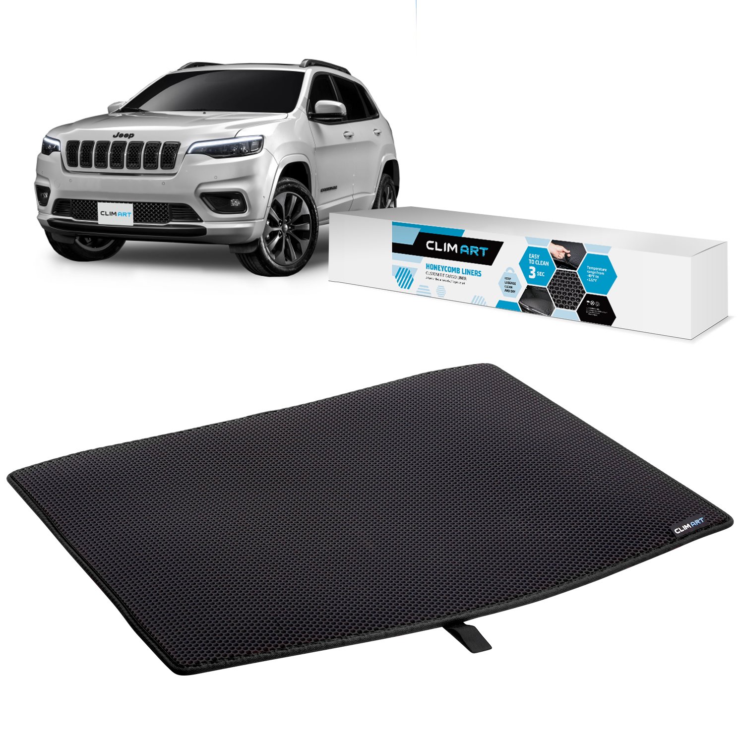 CLIM ART Honeycomb Custom Fit Cargo Liner Fits Select Jeep Cherokee