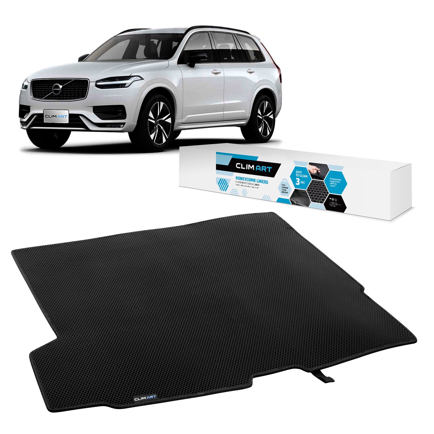 CLIM ART Honeycomb Custom Fit Cargo Liner Fits Select Volvo XC90