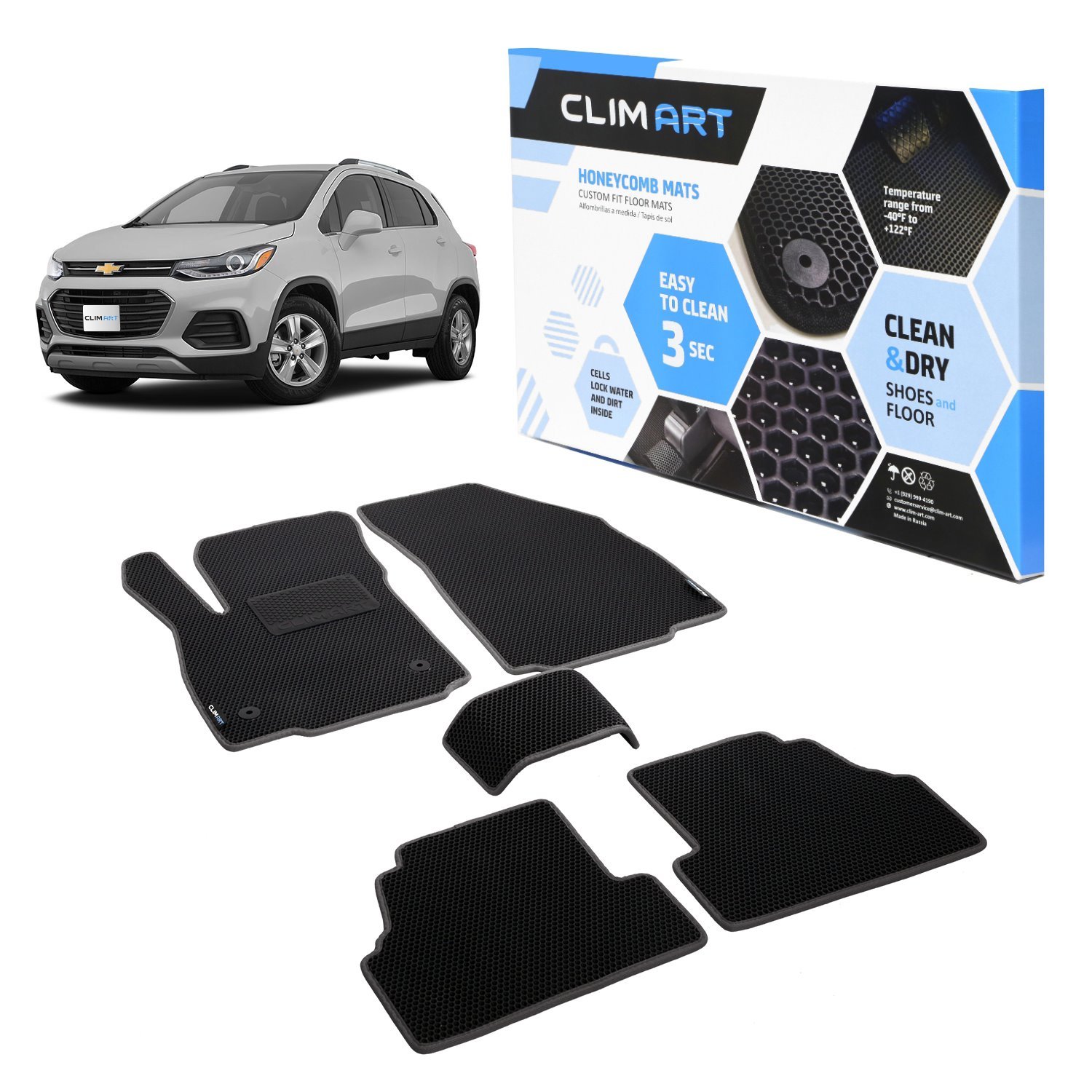 CLIM ART Honeycomb Custom Fit Floor Mats Fits Select Chevrolet Trax