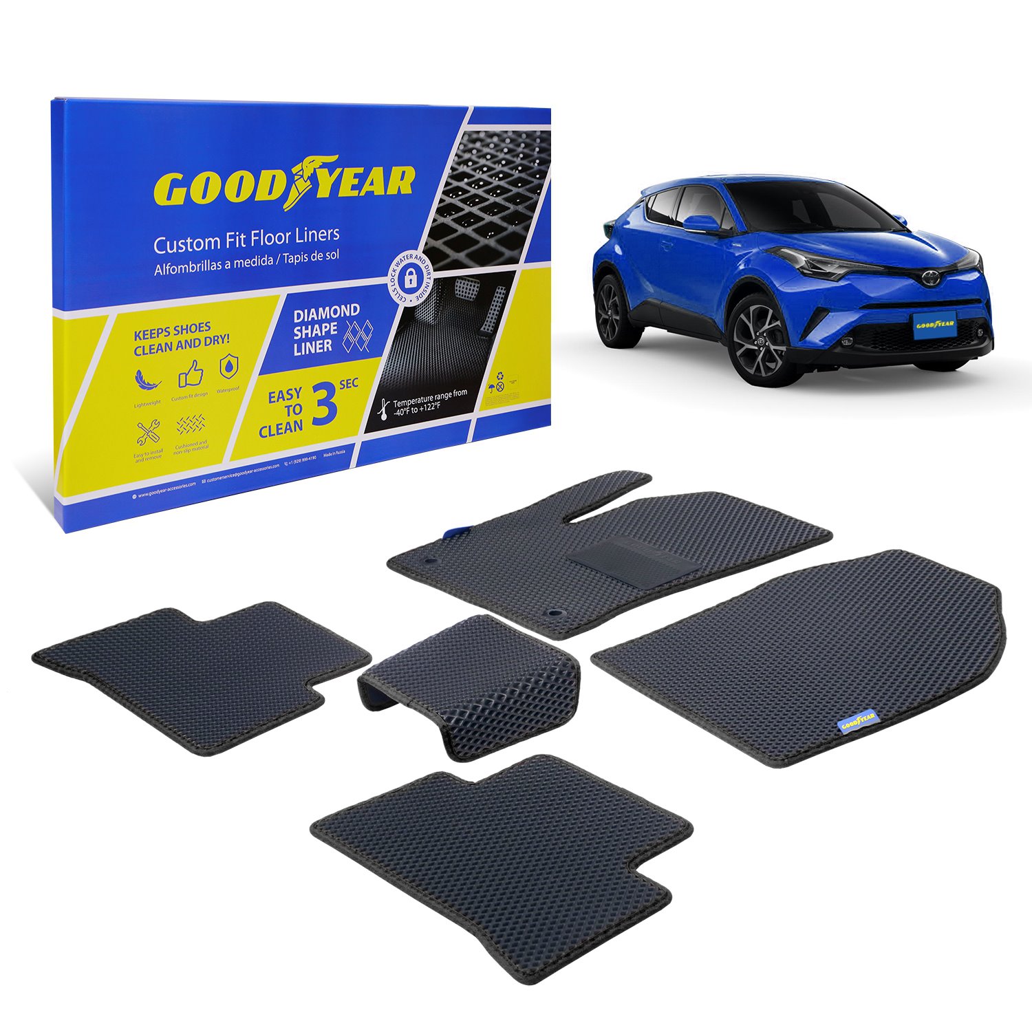 Goodyear Custom-Fit Floor Liners Fits Select Toyota C-HR