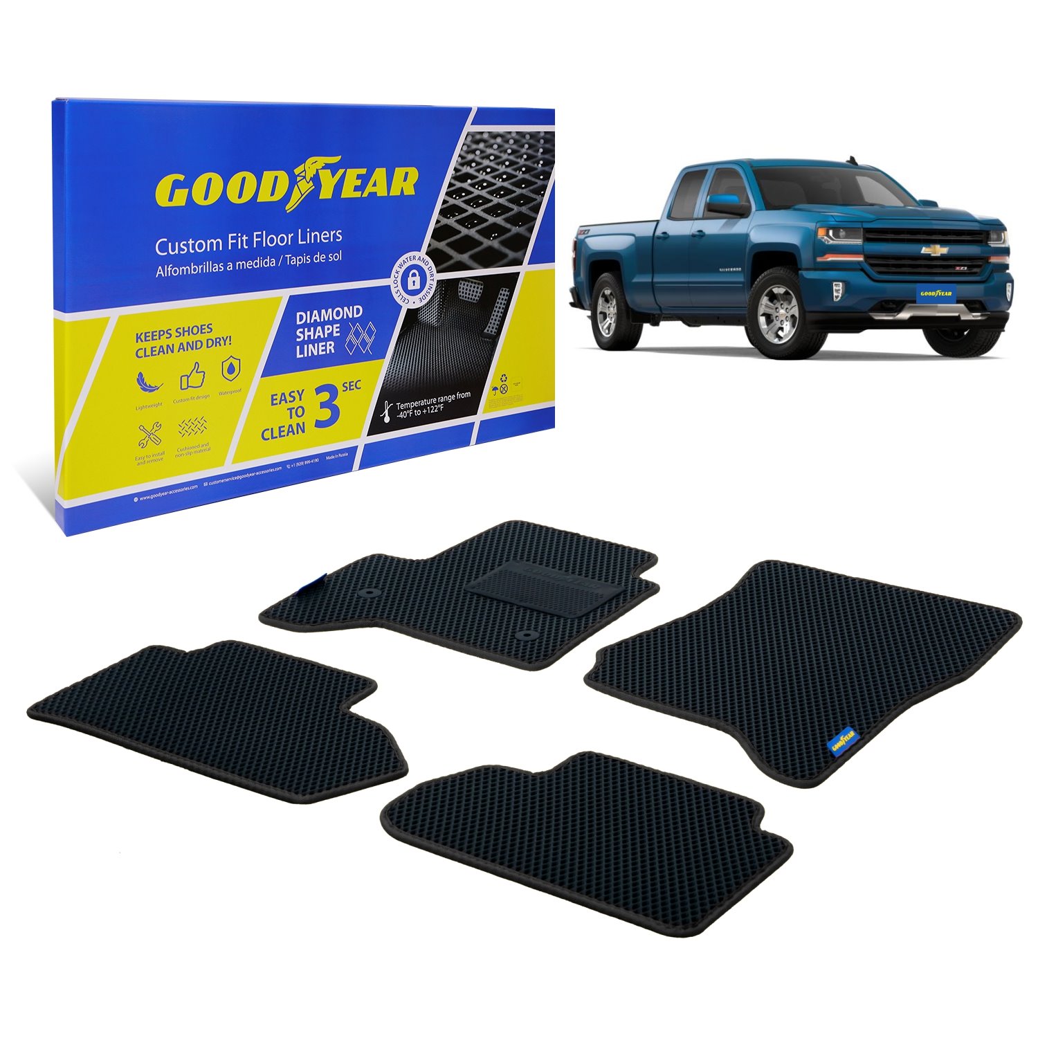 Goodyear Custom-Fit Floor Liners for 2014-2018 Chevrolet