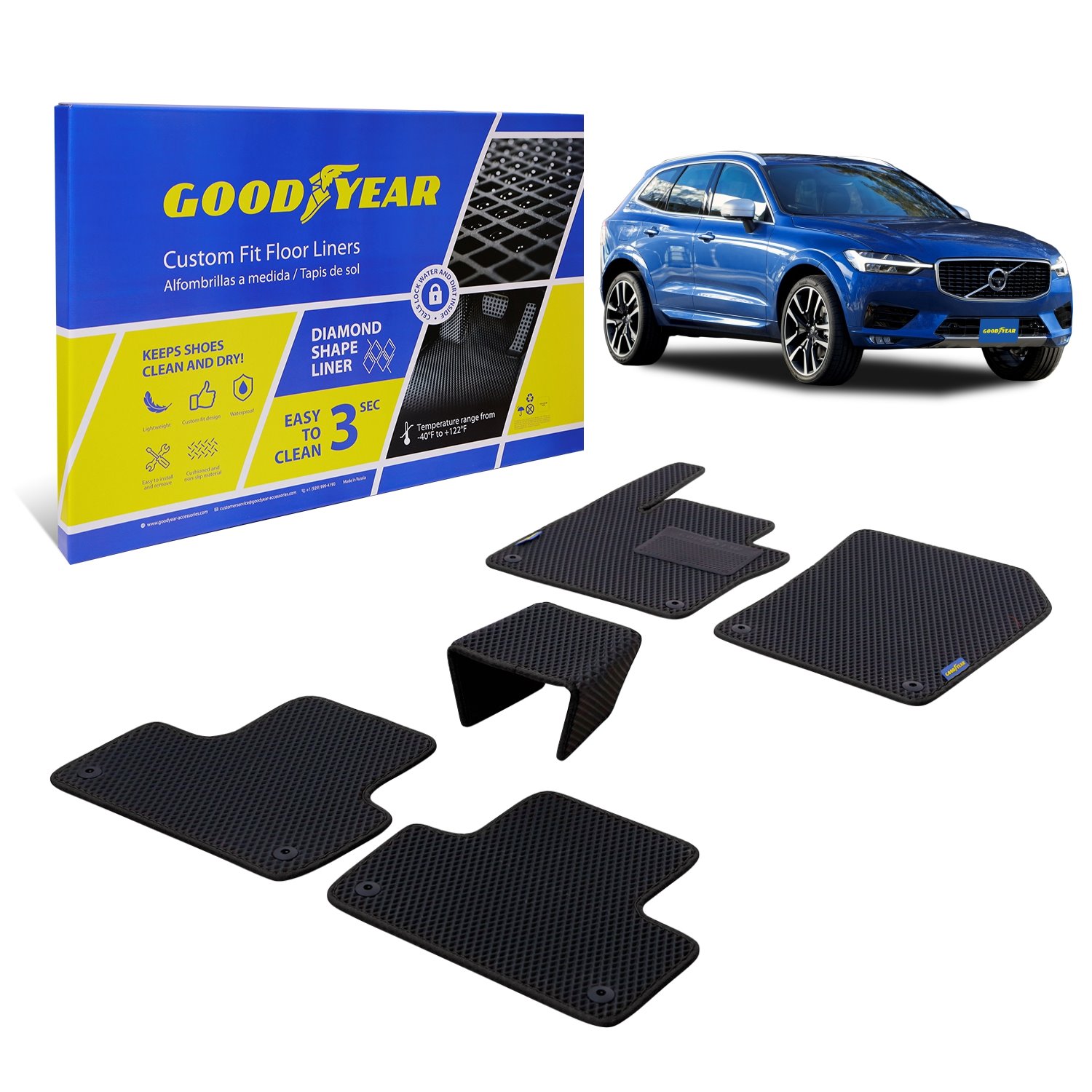 Goodyear Custom-Fit Floor Liners Fits Select Volvo XC60