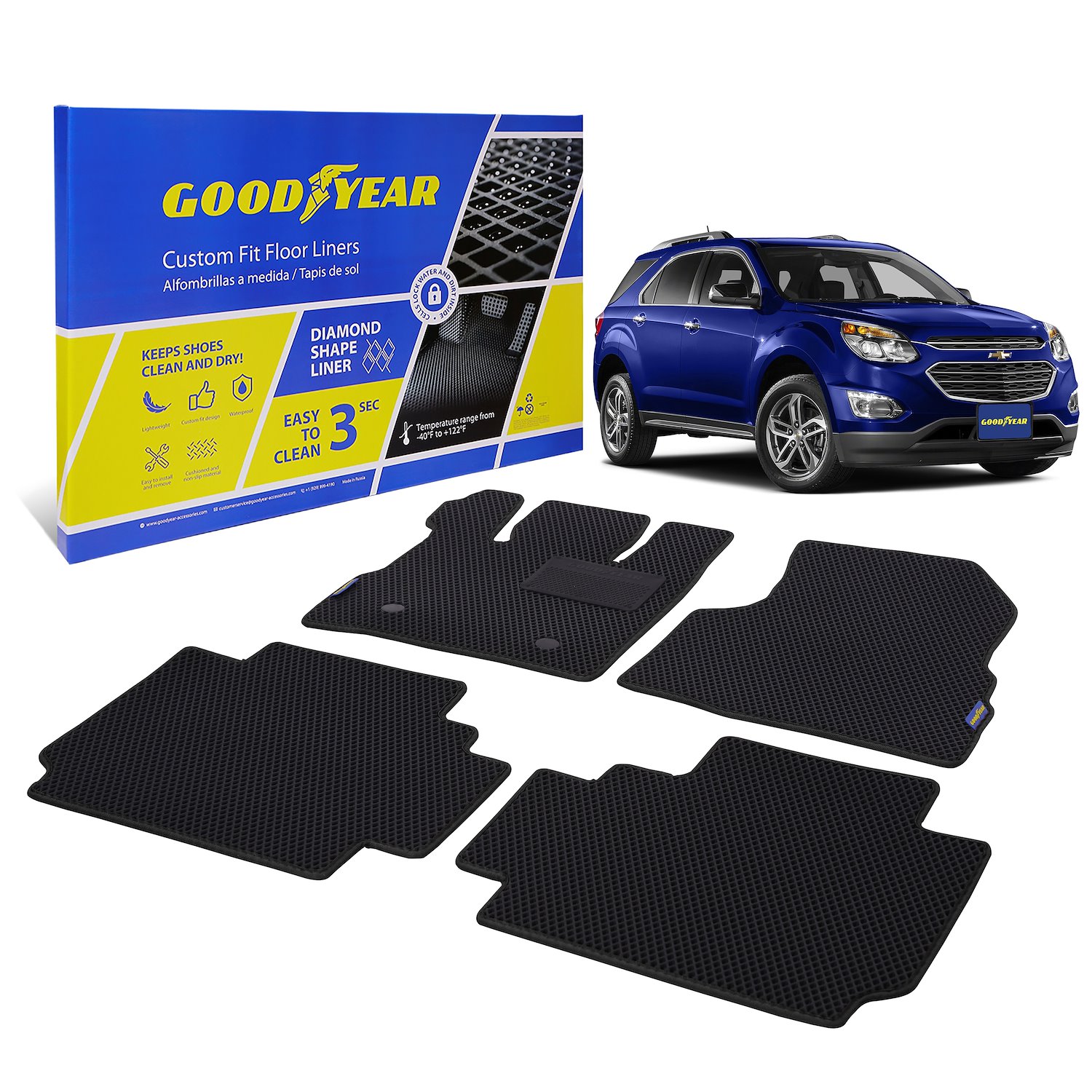 Goodyear Custom-Fit Floor Liners for 2011-2017 Chevrolet Equinox