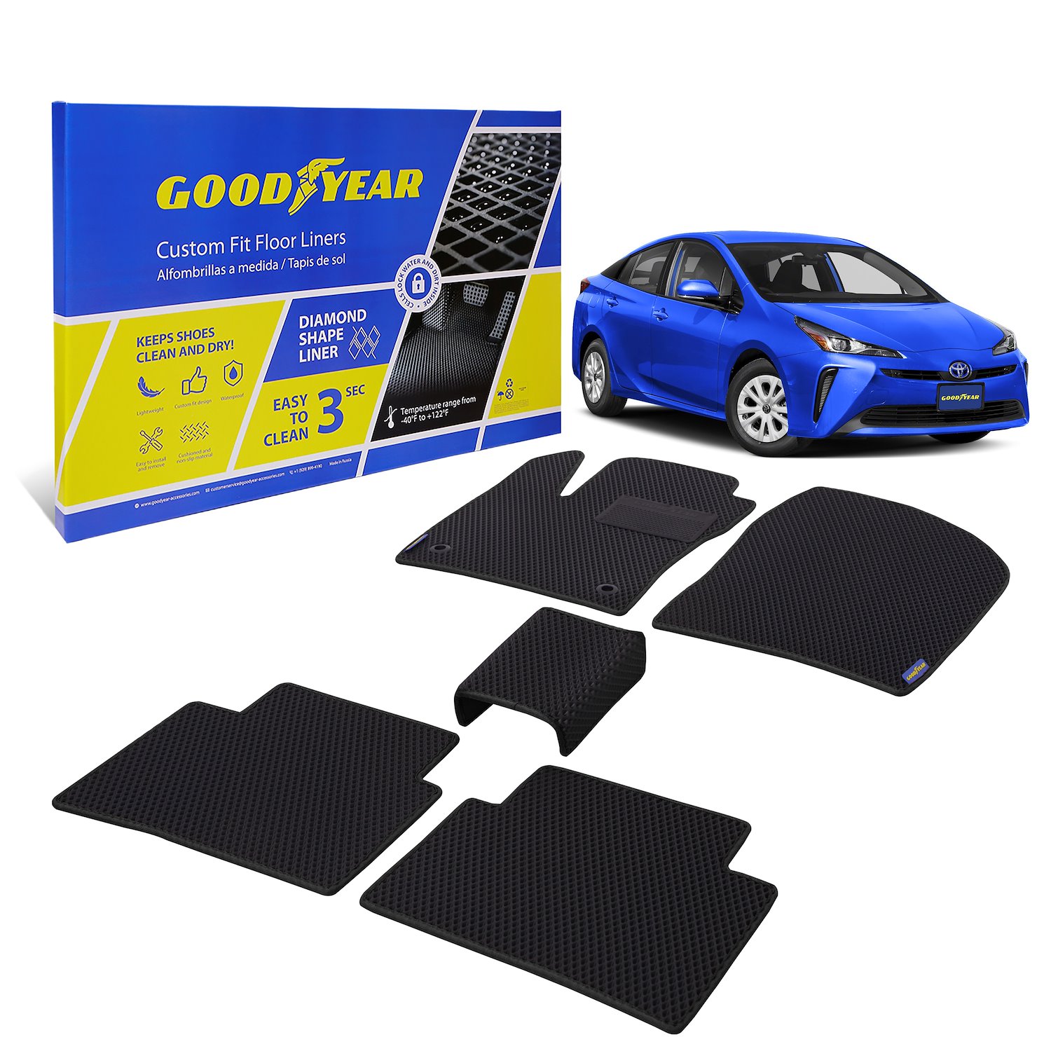 Goodyear Custom-Fit Floor Liners Fits Select Toyota Prius