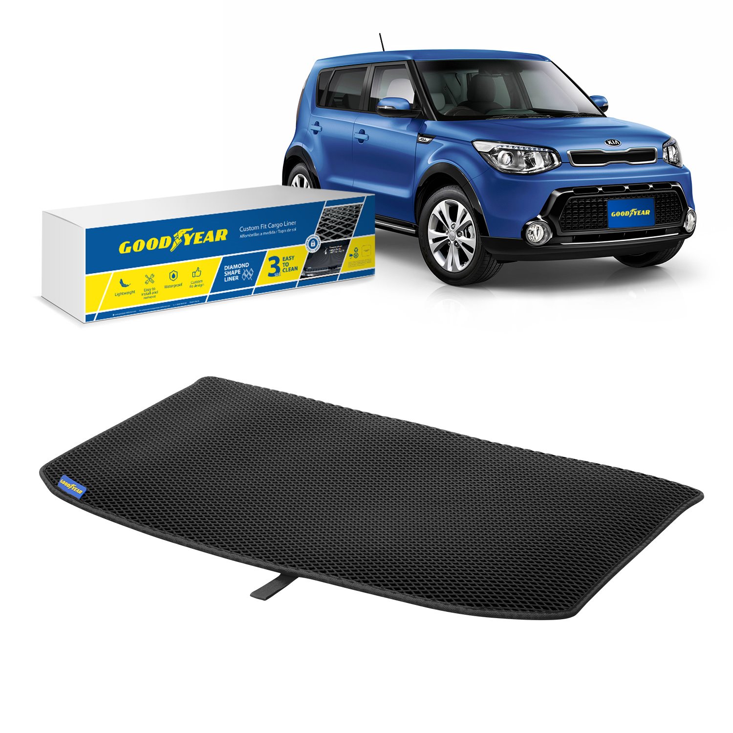 Goodyear Custom Fit Cargo Mat Liner for 2014-2019 Kia Soul