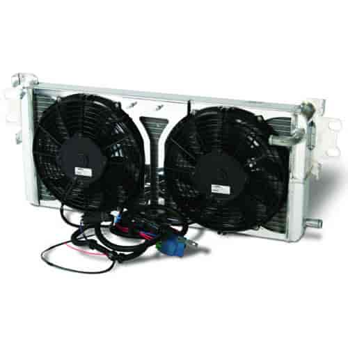 Double Pass Heat Exchanger With Dual Fans, Harness, and Relay Satin Finish