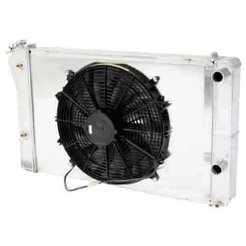 Direct-Fit LS Swap Satin Aluminum Radiator w/Single Fan