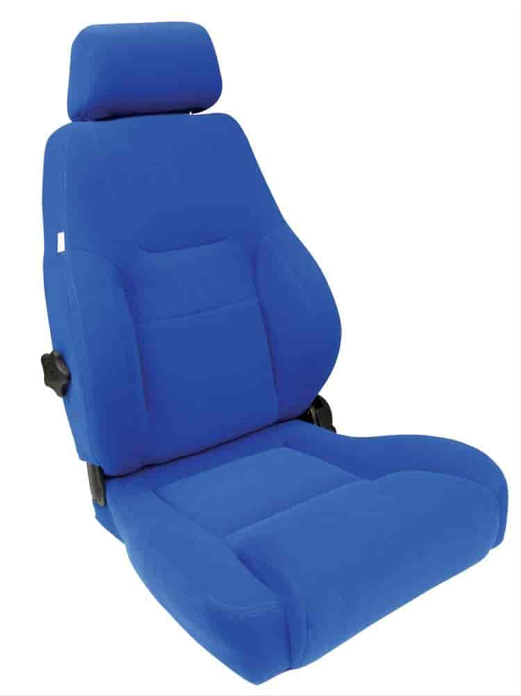 Elite Lumbar Recliner Left Blue Velour