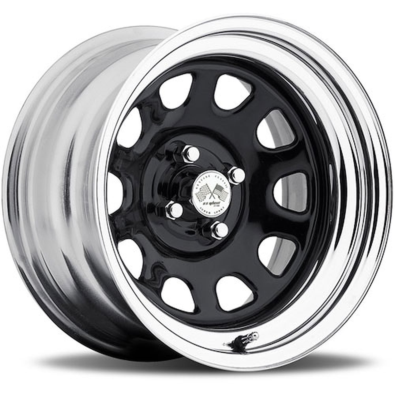 CHROME DAYTONA FWD DRIFTER BLACK 15 x 7 4 x 45 Bolt Circle 4 Back Spacing 0 offset 266 Center Bore 1400 lbs Load Rating