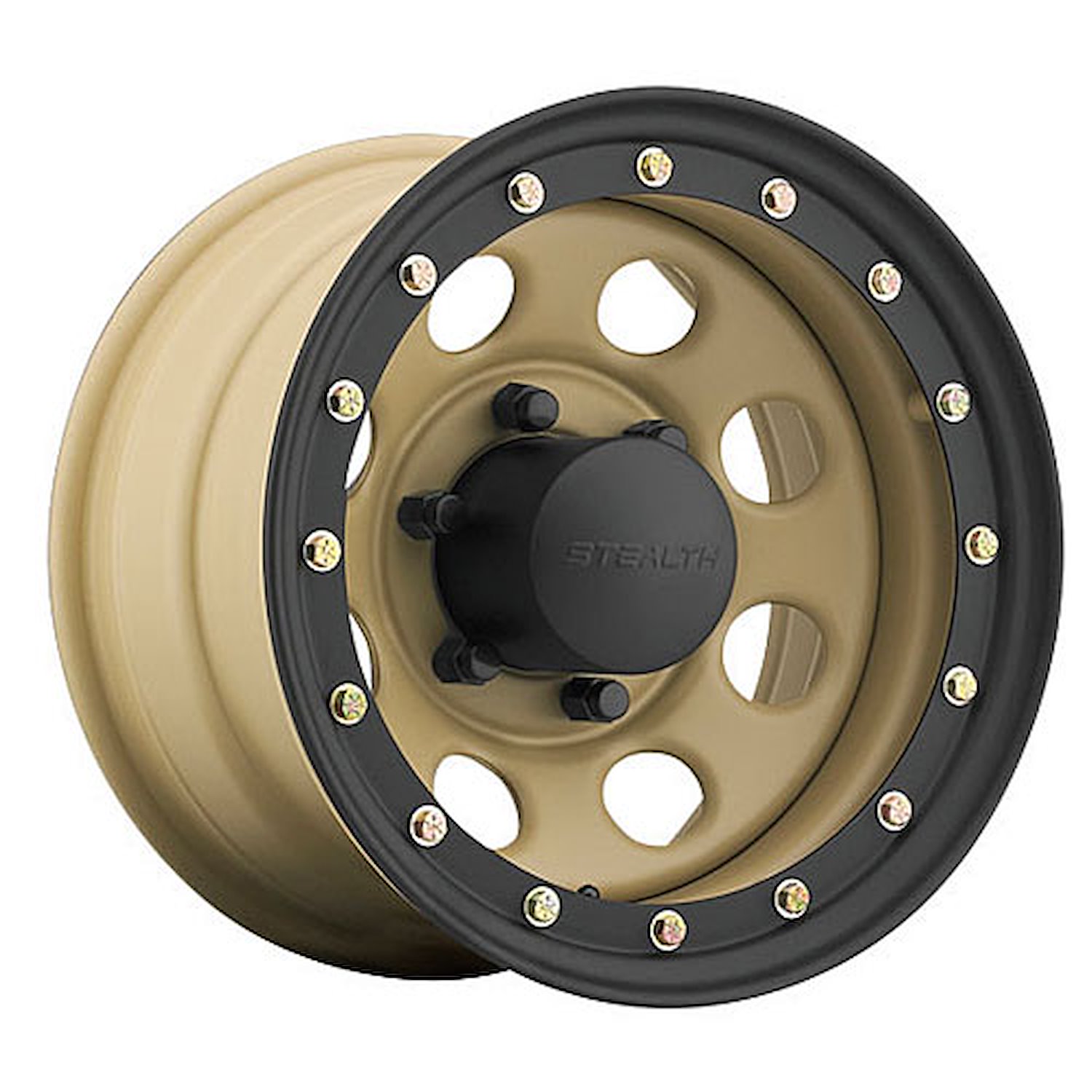 Simulated Beadlock Stealth Desert Sand Crawler Wheel (Series 046) Size: 15" x 10"