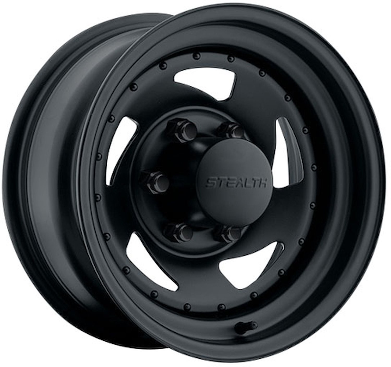 STEALTH BLACK BLADE 15 x 12 5 x 55 Bolt Circle 4 Back Spacing 63 offset 428 Center Bore 1400 lbs Load Rating