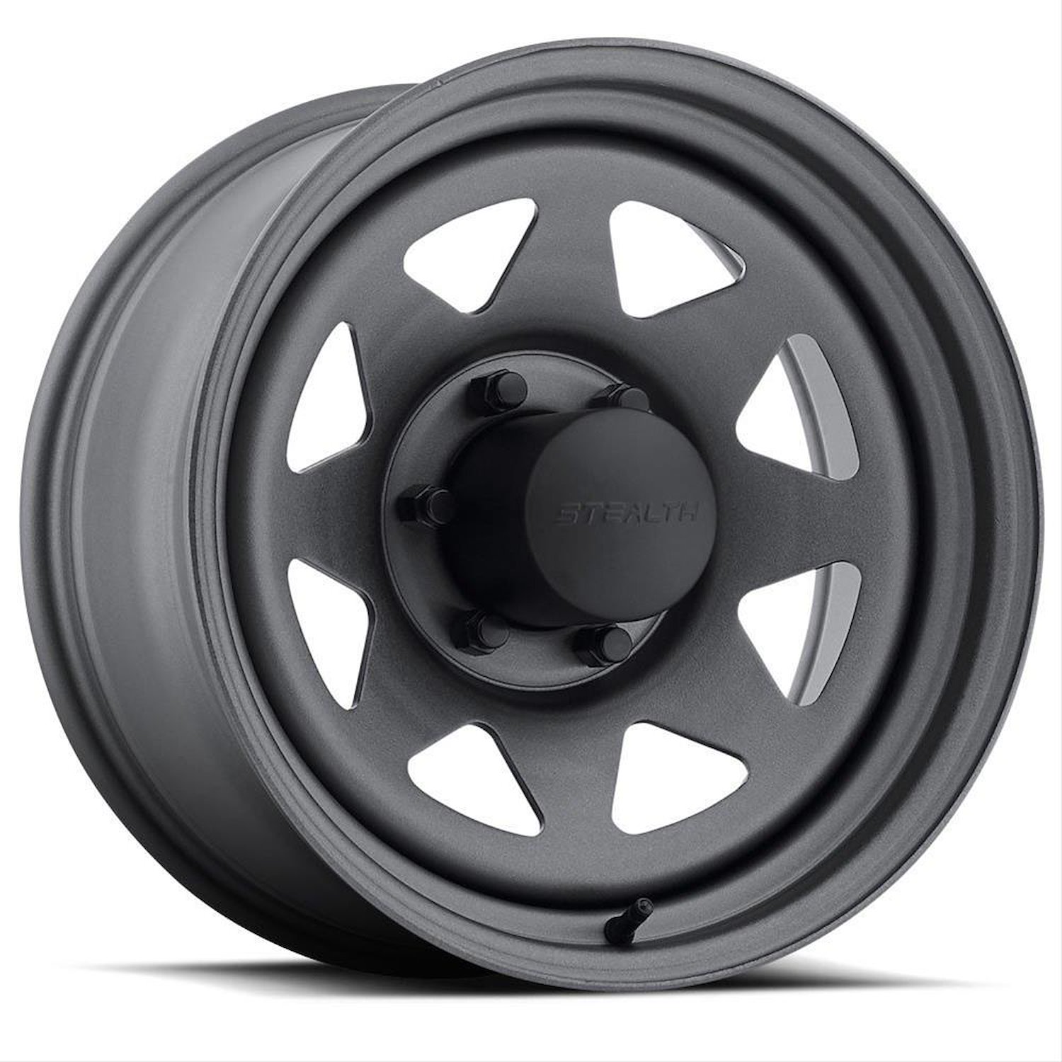 STEALTH 8-SPOKE GUNMETAL 15X10 5X4.5 BOLT CIRCLE 3.75 BAC