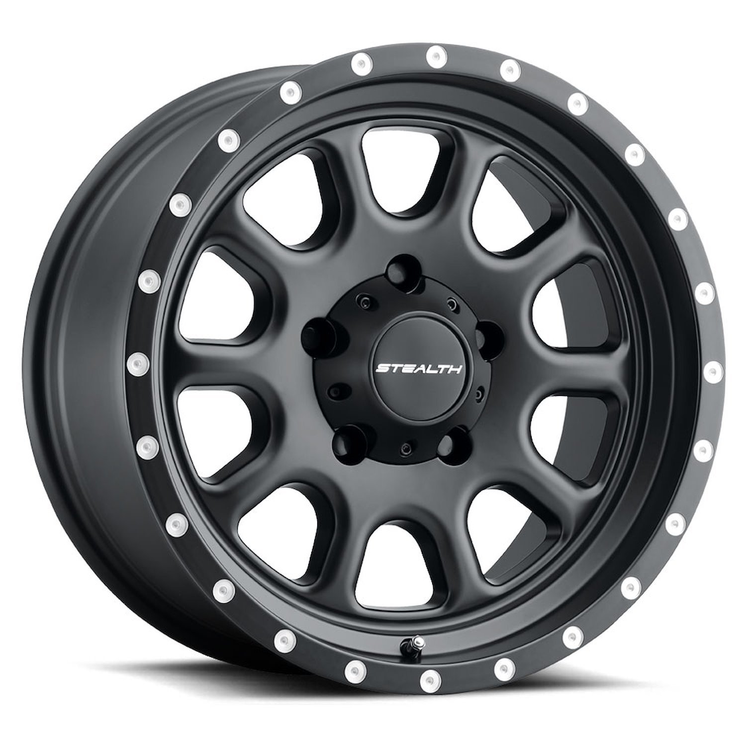 Machined Dimple Matte Black Stealth D-Window Wheel (Series 771) Size: 17" x 8.5