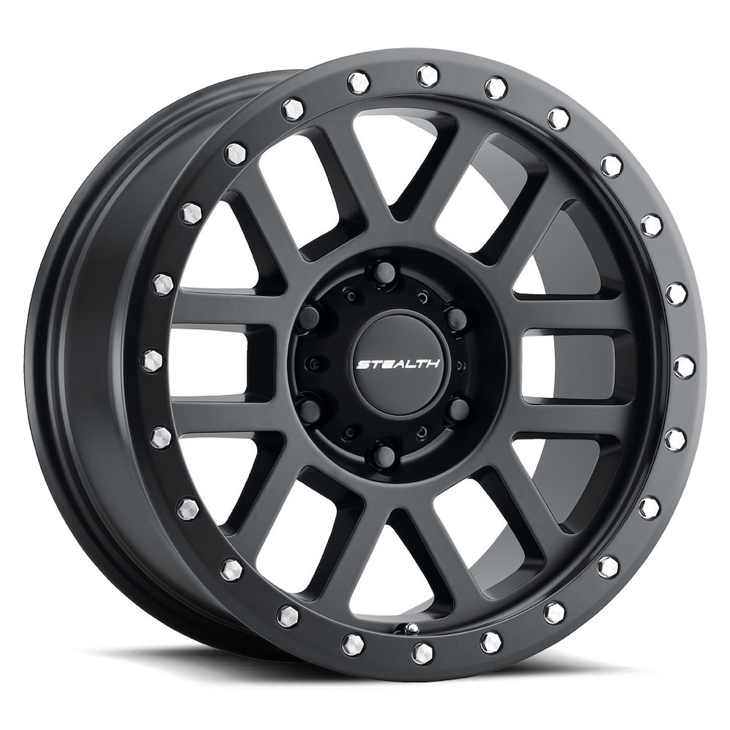 Simulated Beadlock Matte Black Stealth D-Window Wheel (Series 772BL) Size: 17" x 8.5