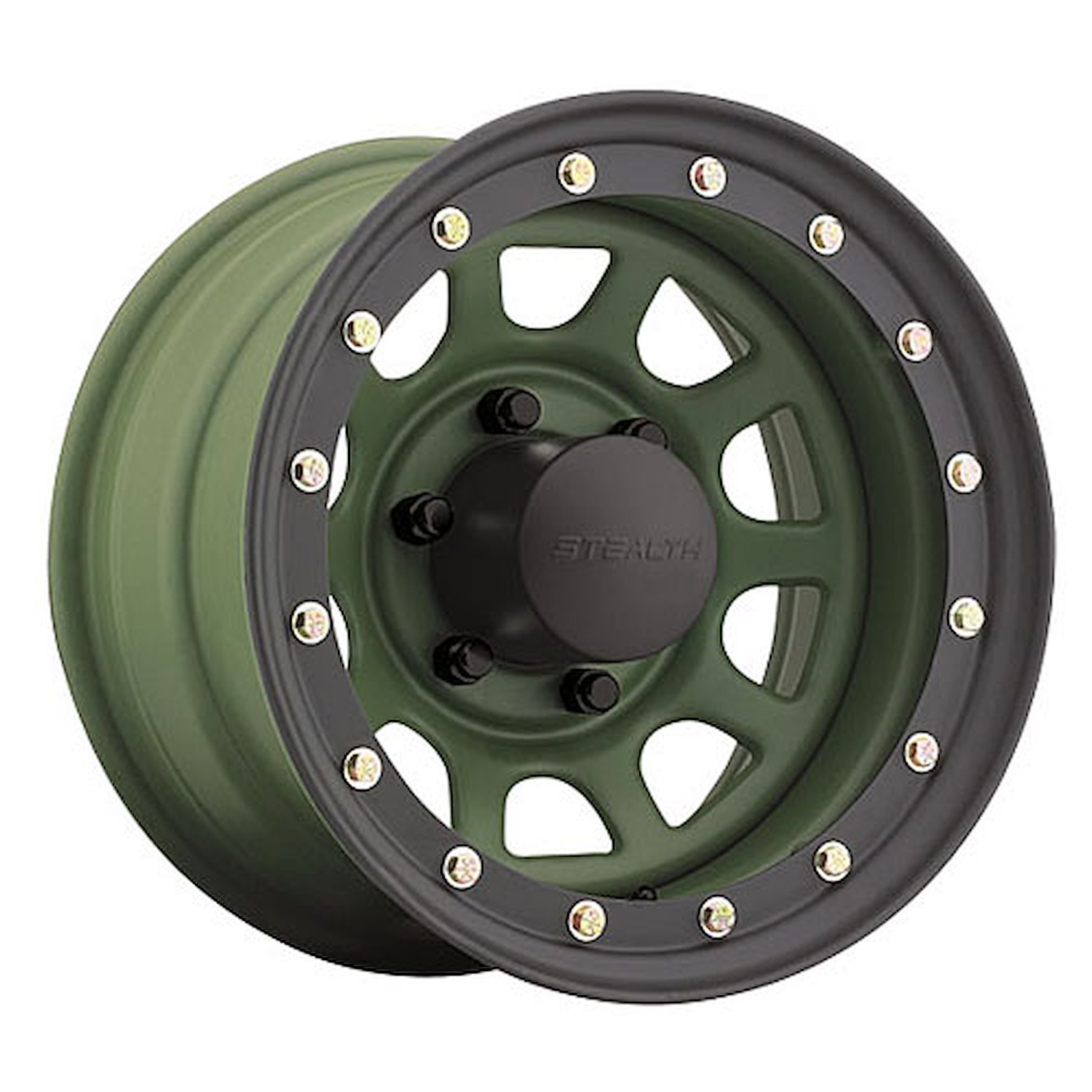 Simulated Beadlock Stealth Camo Green Daytona Wheel (Series 844) Size: 15" x 12"