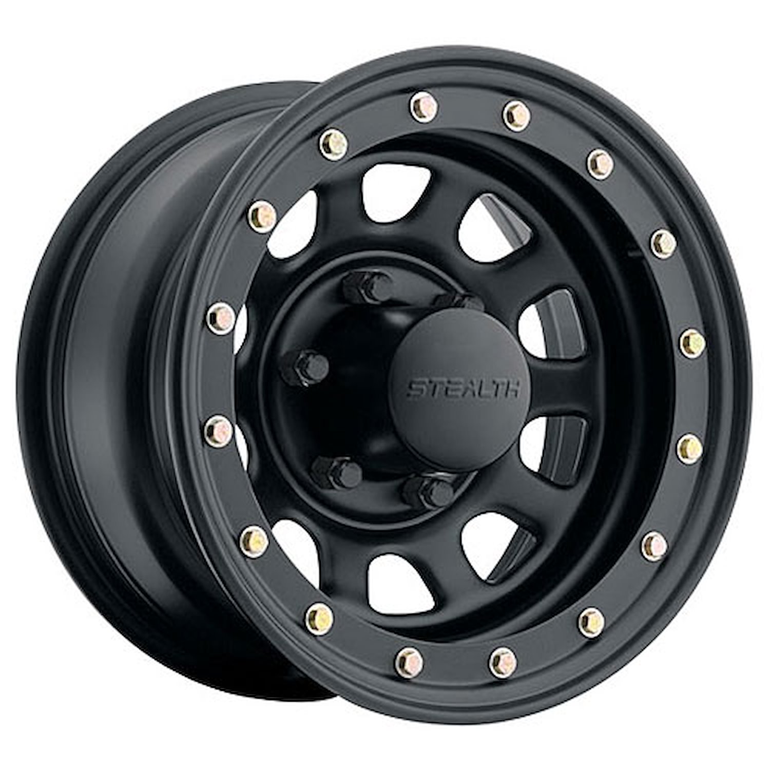 Simulated Beadlock Stealth Black Daytona Wheel (Series 844) Size: 15" x 12"