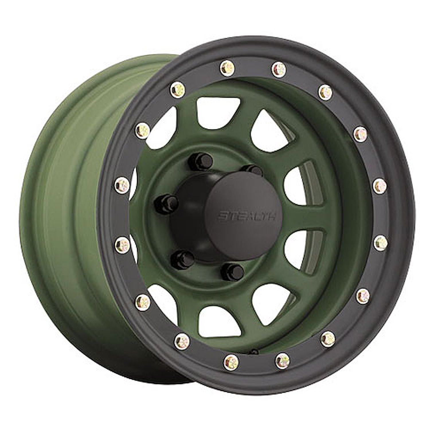 Simulated Beadlock Stealth Camo Green Daytona Wheel (Series 844) Size: 15" x 8"