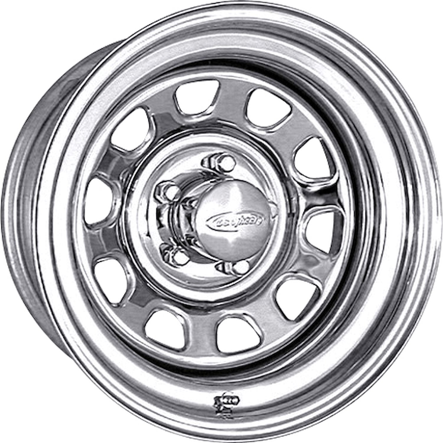 Daytona Chrome 15 X 12 6 X 55 Bolt Circle 4 Back Spacing 63 offset 428 Center Bore 1400 lbs Load Rating