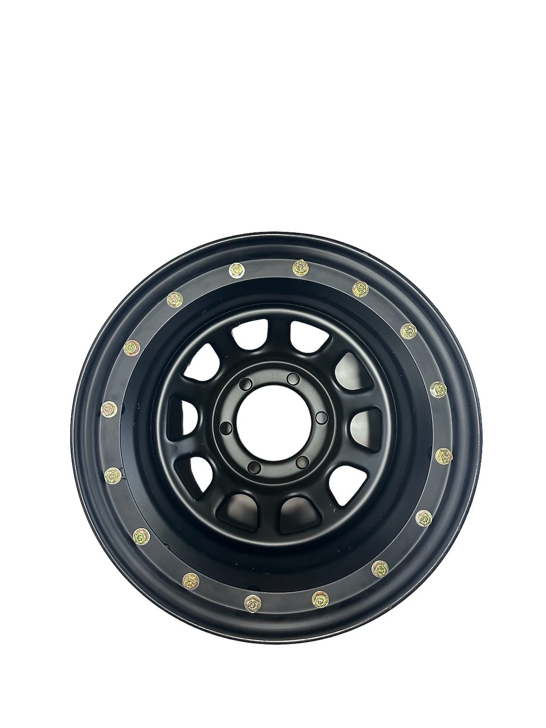 U.S. Wheel #844-7060: *BLEMISHED Simulated Beadlock Stealth Black Daytona  Wheel (Series 844)