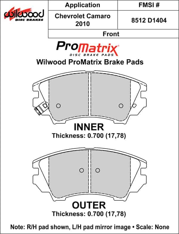 ProMatrix Front Brake Pads Calipers: 2010 Chevy