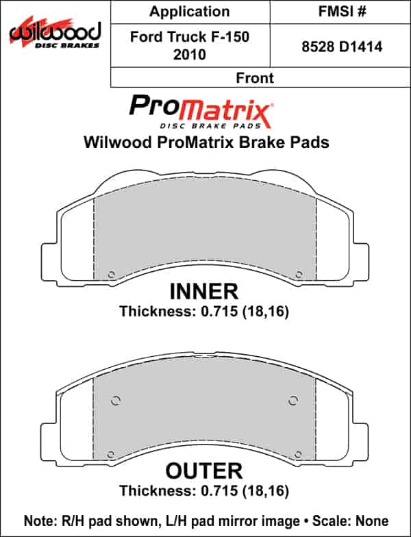 ProMatrix Front Brake Pads Calipers: 2010 Ford