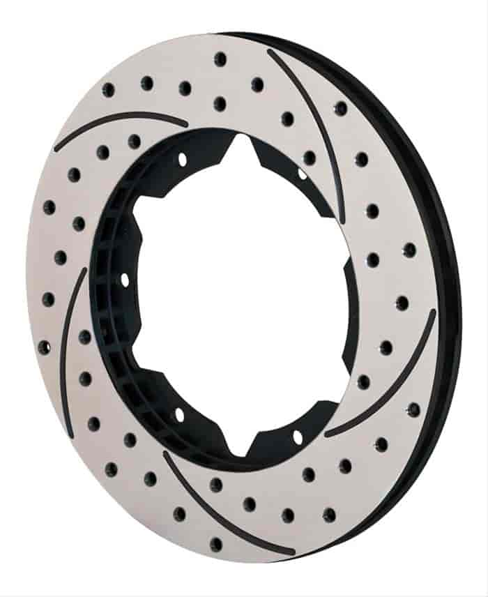SRP Drilled & Slotted Rotor & Hat [Black
