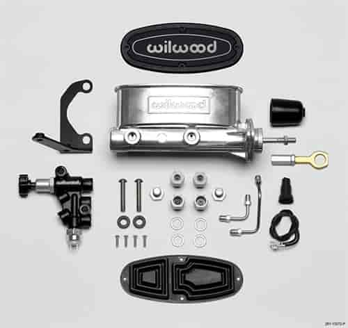 Aluminum Tandem Master Cylinder Kit, 15/16 in. Bore [Ball Burnished (Polished) Finish]